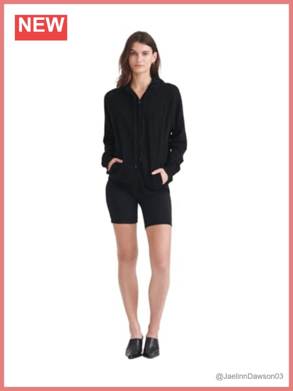 100% Cashmere Zip Up Hoodie Relaxed Fit Cardigan with Pockets